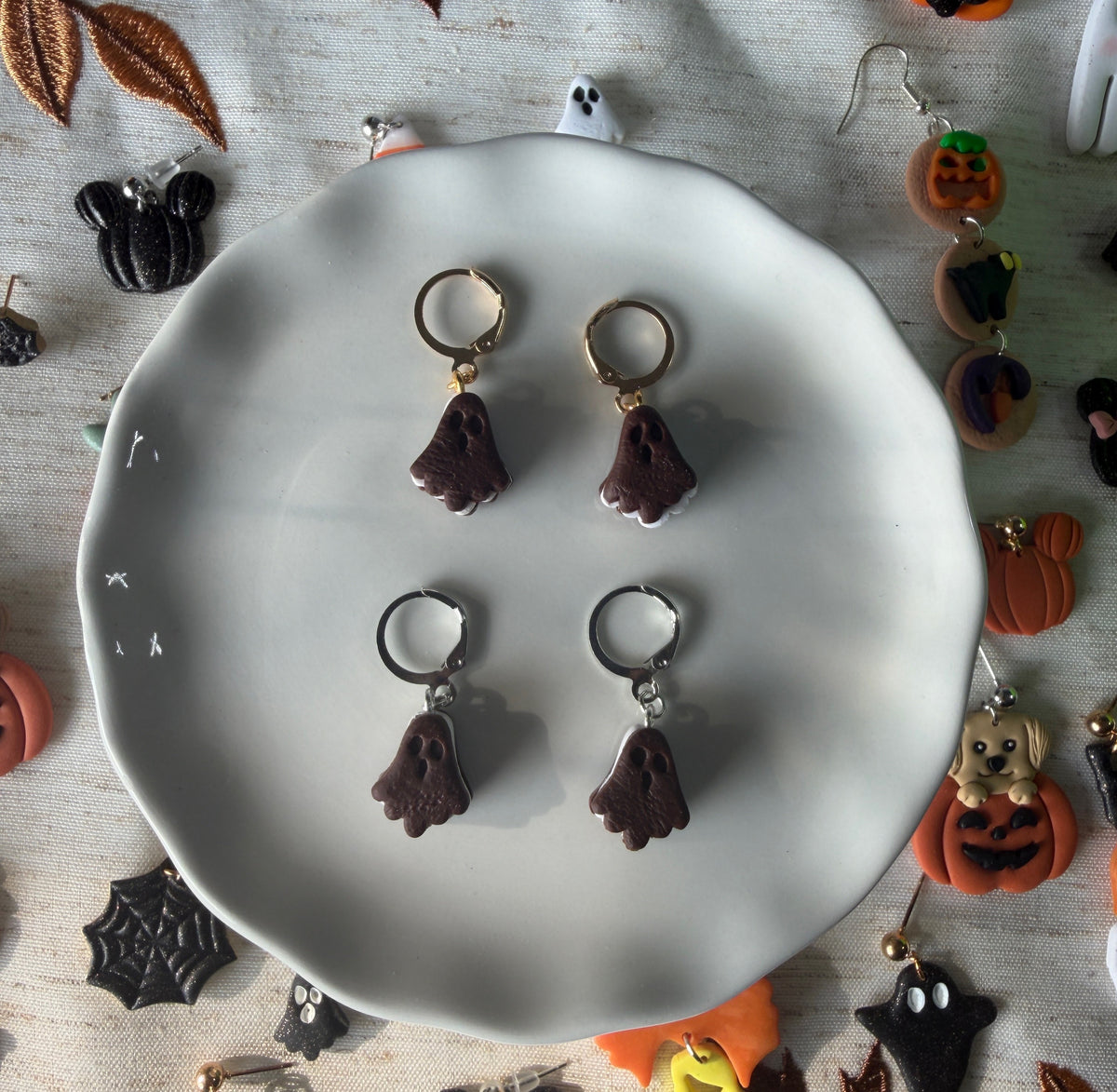 Spooky Ice Cream Sandwich Huggie Hoop Dangles