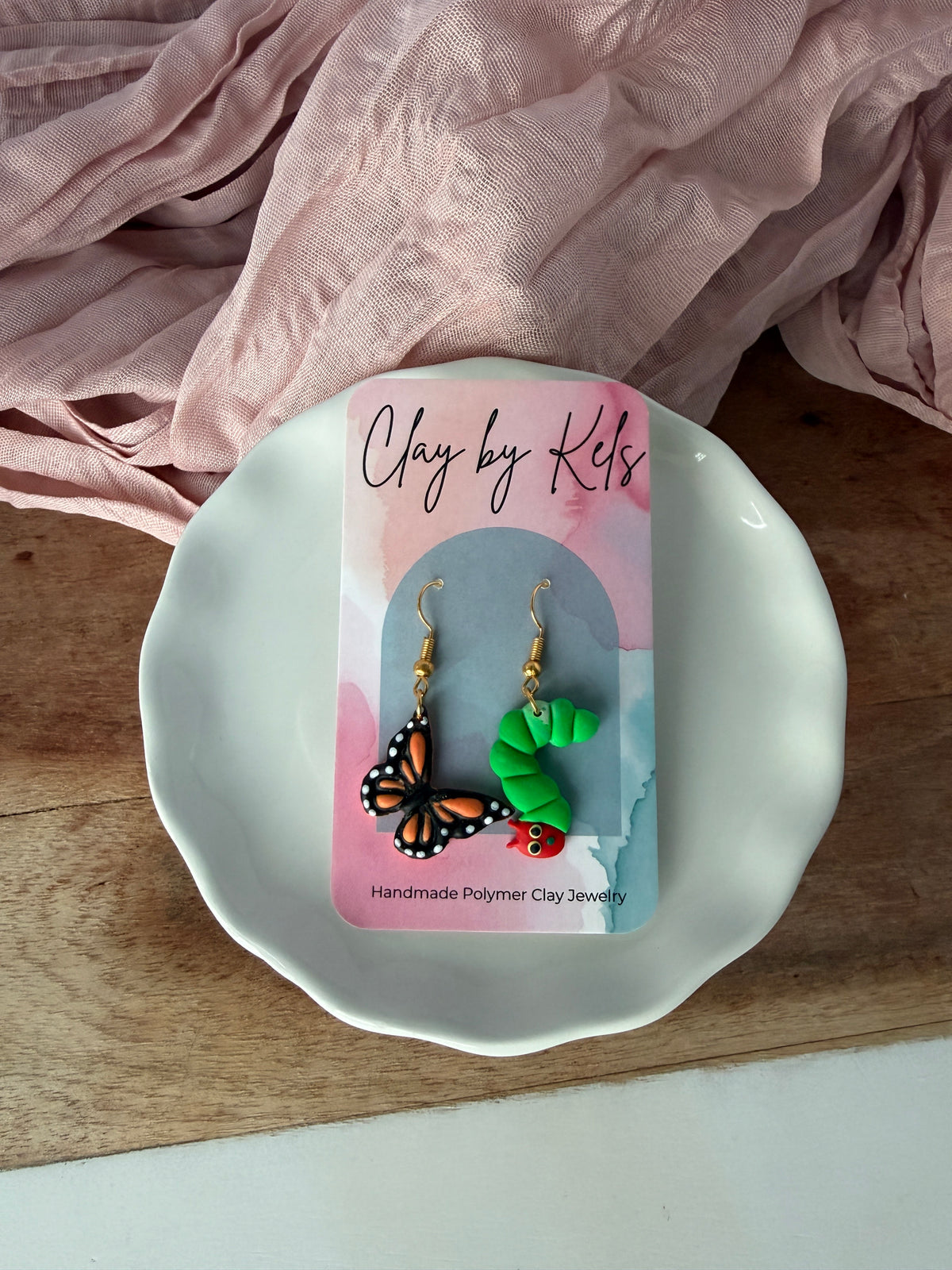 Caterpillar & Butterfly Dangle