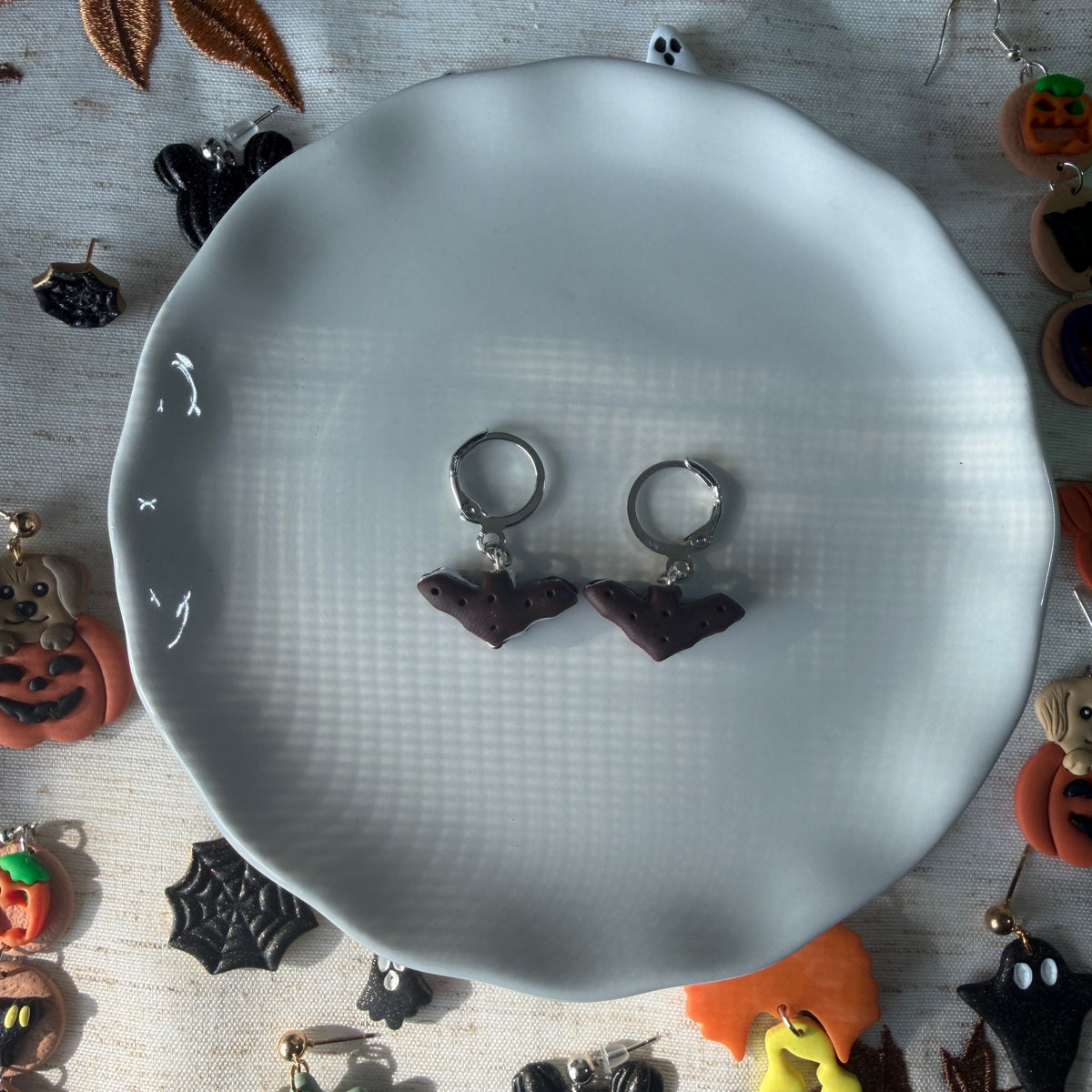 Spooky Ice Cream Sandwich Huggie Hoop Dangles