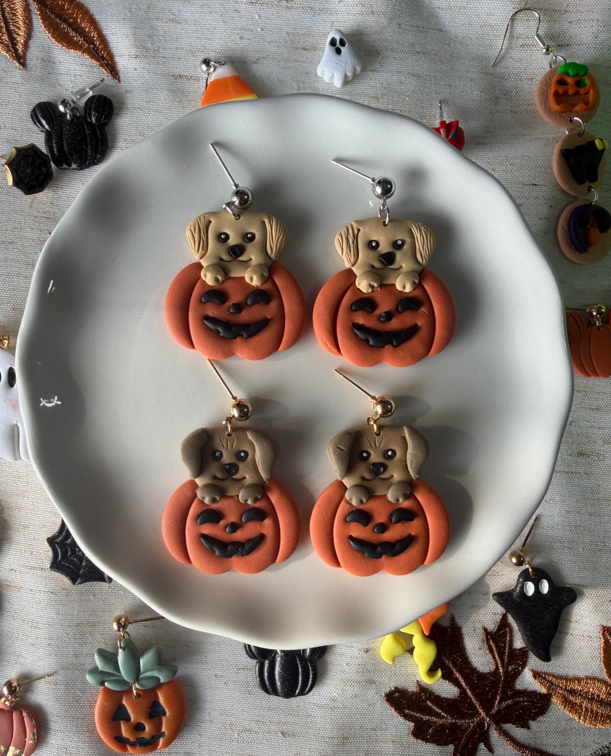 Dog Pumpkin Dangles