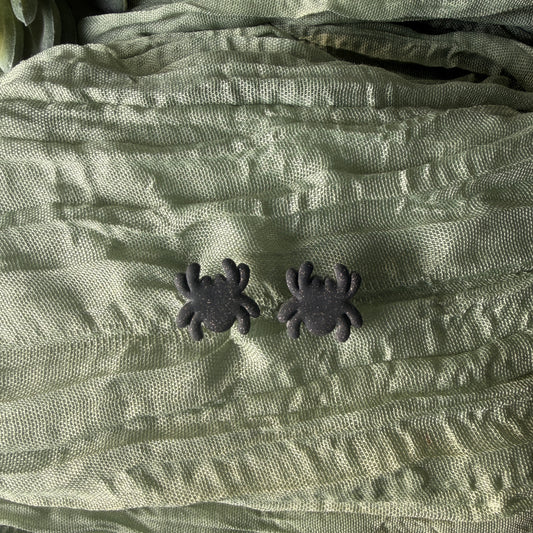 Glitter Black Spider Studs