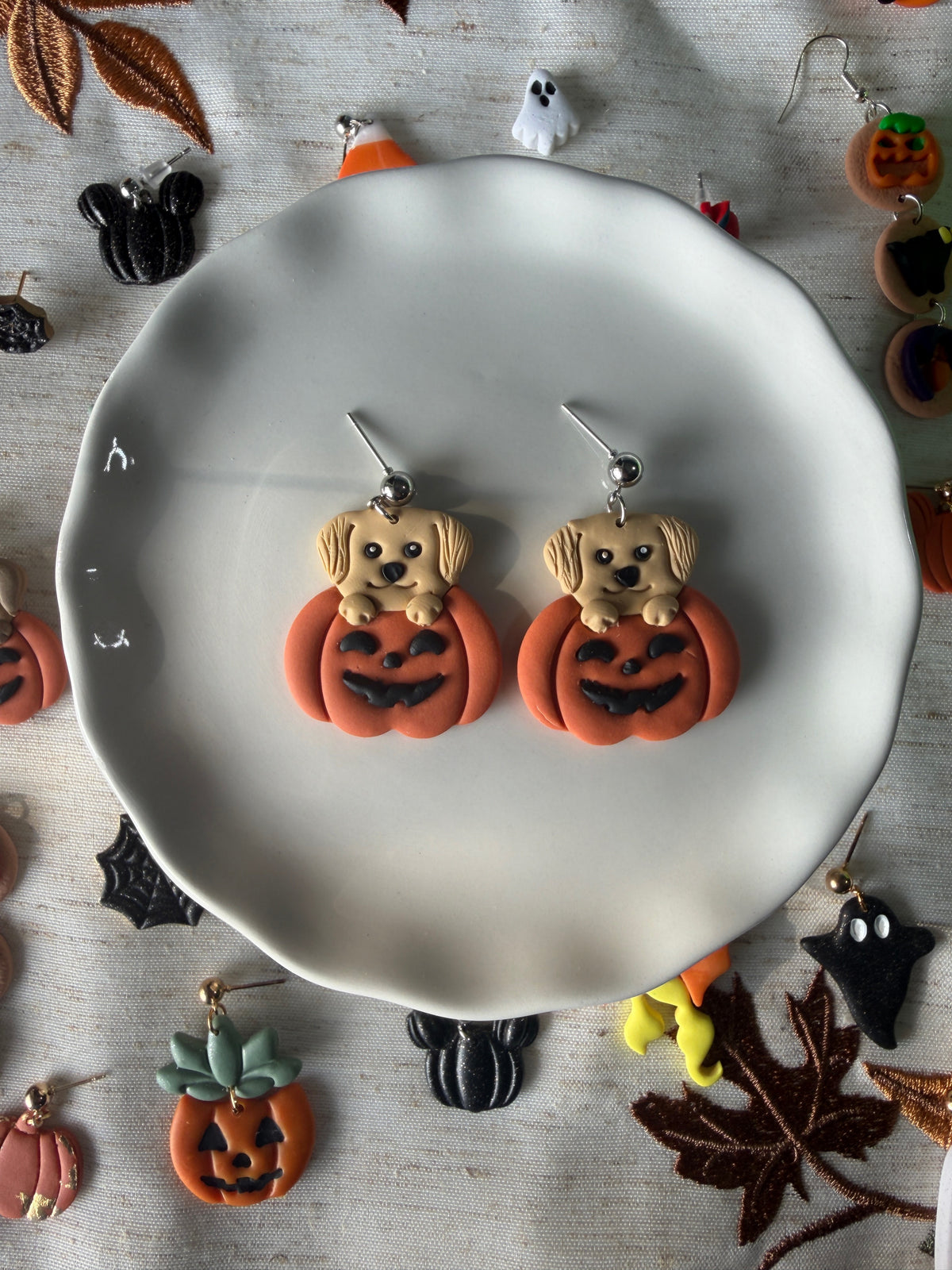 Dog Pumpkin Dangles