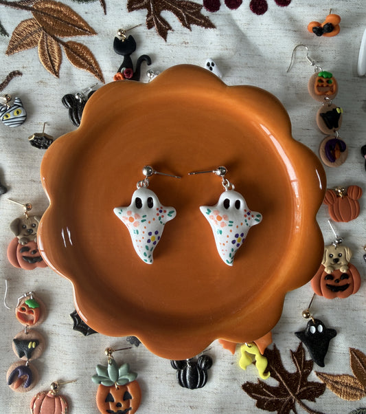 Hand Painted Ghost Dangles