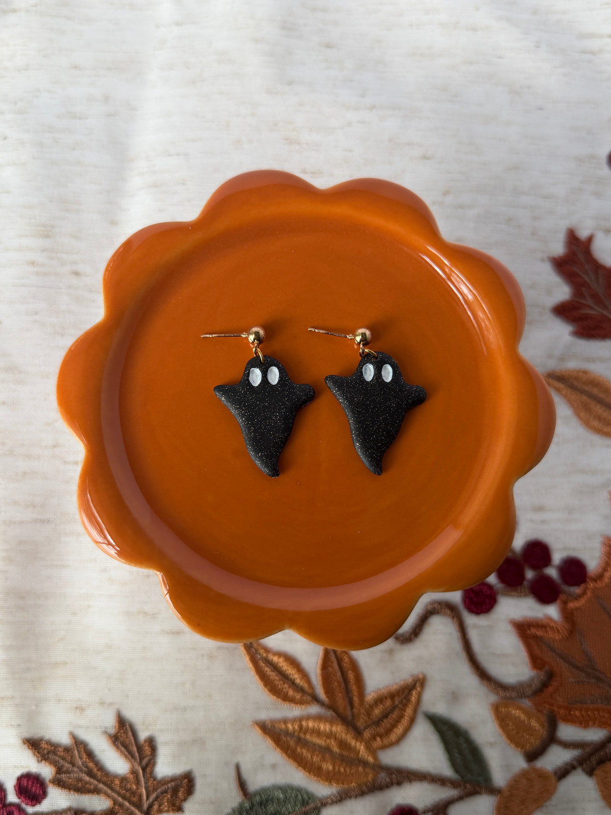 Glitter Black Ghost Dangles