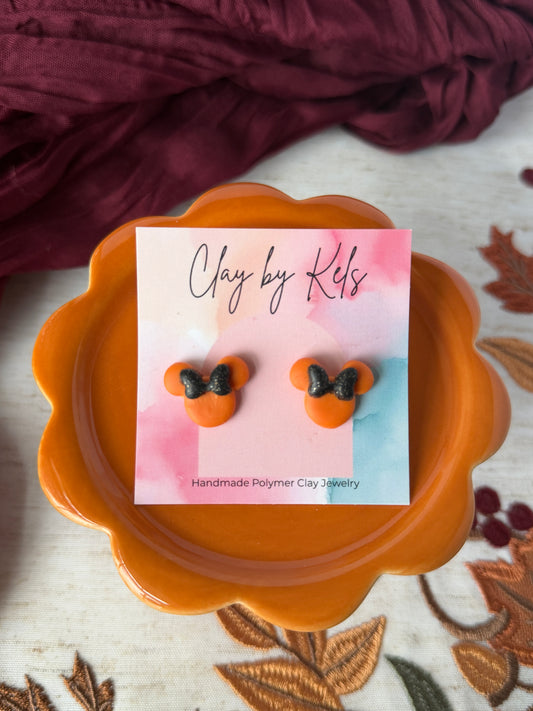 Orange Magical Bow Studs