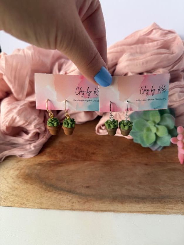 Succulent Huggie Hoops