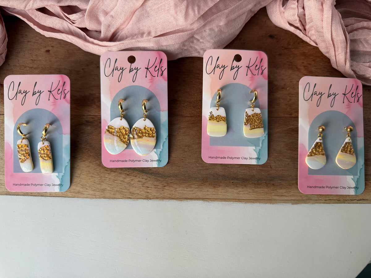 Pastel & Gold Foil Resin Dangles